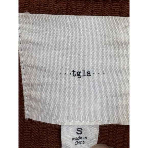 Tgla Rust Orange Brown Cropped Corduroy Jacket Size S Retro 80s 70s Moto Classic - Picture 6 of 9